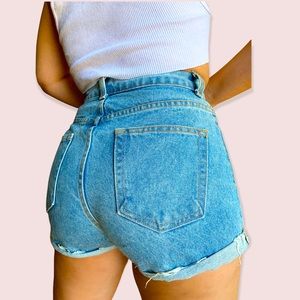 High Waisted Denim Shorts